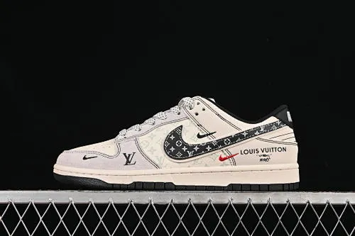 All categories Nk SB Dunk Series Nk SB Dunk Low High-end customized low-top sneakers Nike SB Dunk Low LV joint black hook print Anniversary high-end customized low-top casual sneakers YX5066-365
